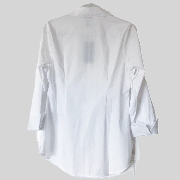 Monroe & Main White Button Down Front Tie Shirt - Picture 2 of 5